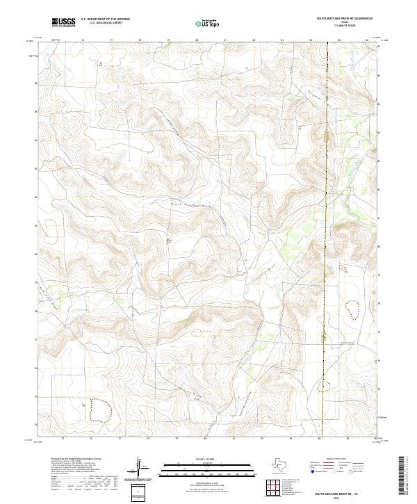 South Mustang Draw NE, TX — USGS 7.5-minute topo (2022)