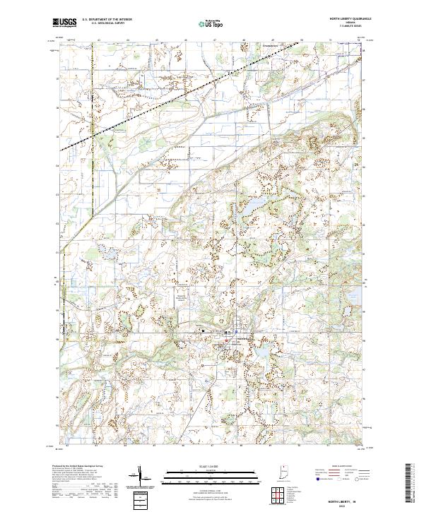 North Liberty, IN — USGS 7.5-minute topo (2022)