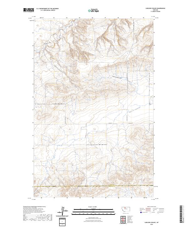 Carlson Coulee, MT — USGS 7.5-minute topo (2024)