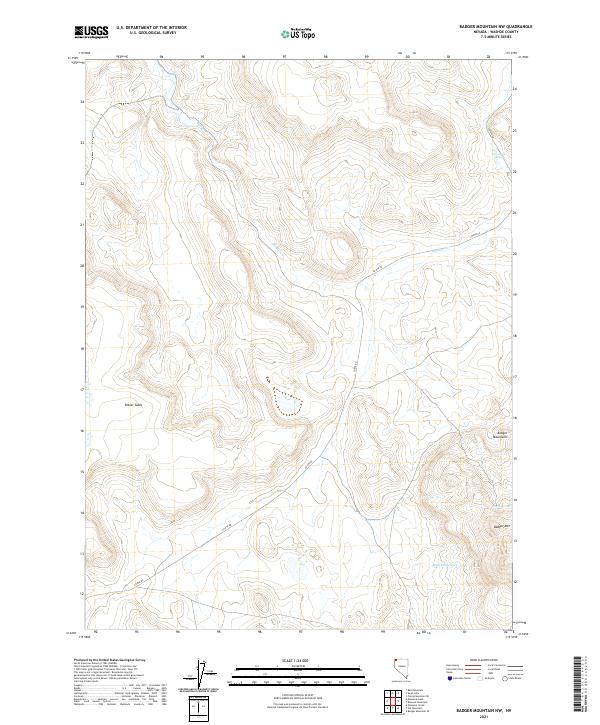 Badger Mountain NW, NV — USGS 7.5-minute topo (2021)
