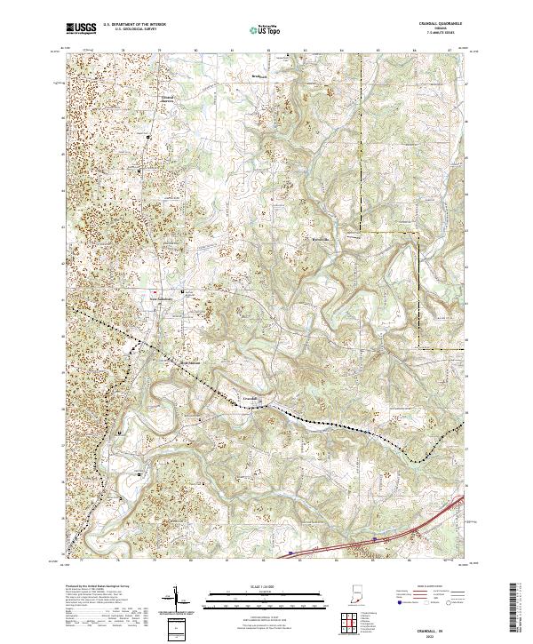 Crandall, IN — USGS 7.5-minute topo (2022)