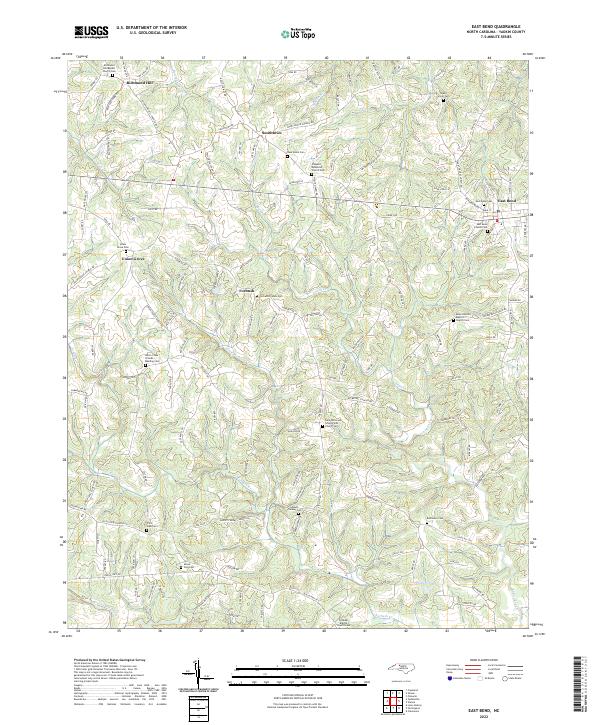 East Bend, NC — USGS 7.5-minute topo (2022)