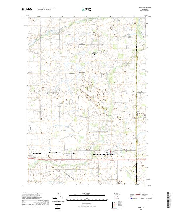 Plato, MN — USGS 7.5-minute topo (2022)