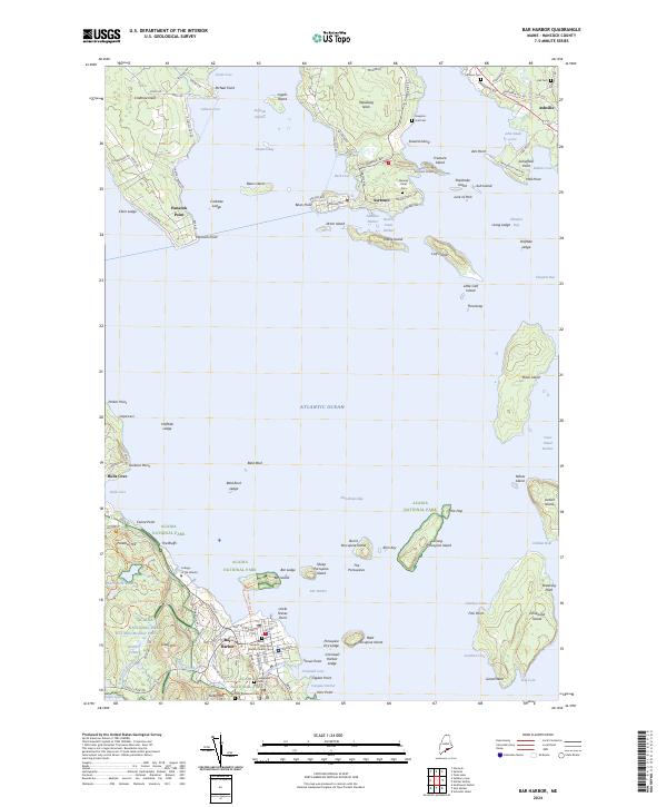 Bar Harbor, ME — USGS 7.5-minute topo (2024)