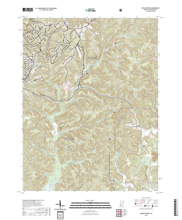 Indian Springs, IN — USGS 7.5-minute topo (2022)