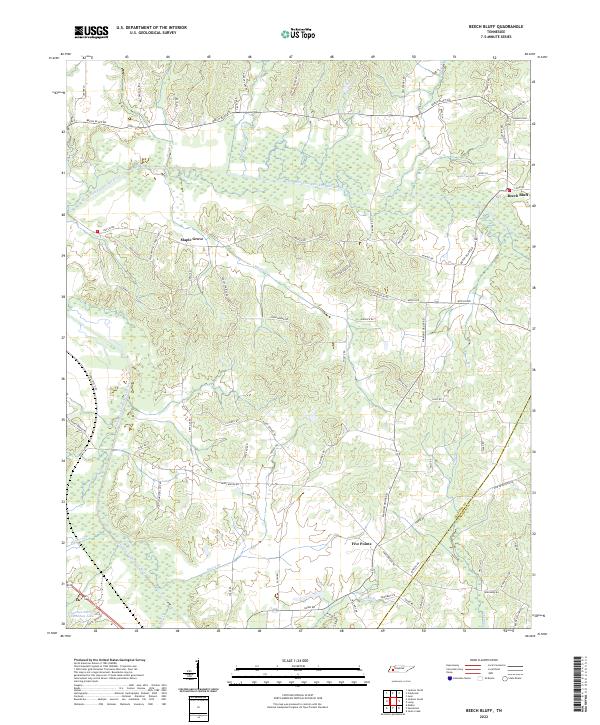Beech Bluff, TN — USGS 7.5-minute topo (2022)
