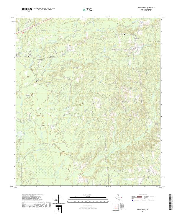 Beech Grove, TX — USGS 7.5-minute topo (2022)