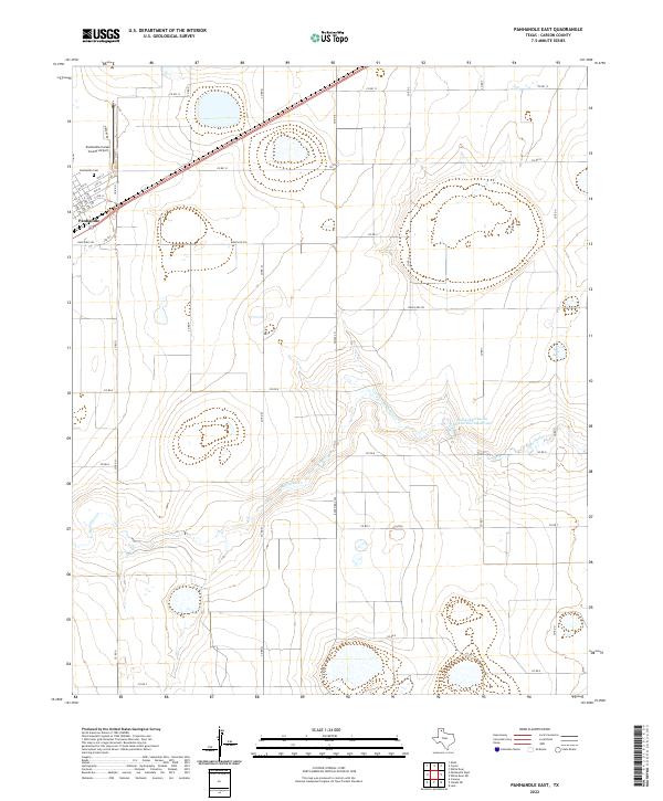 Panhandle East, TX — USGS 7.5-minute topo (2022)