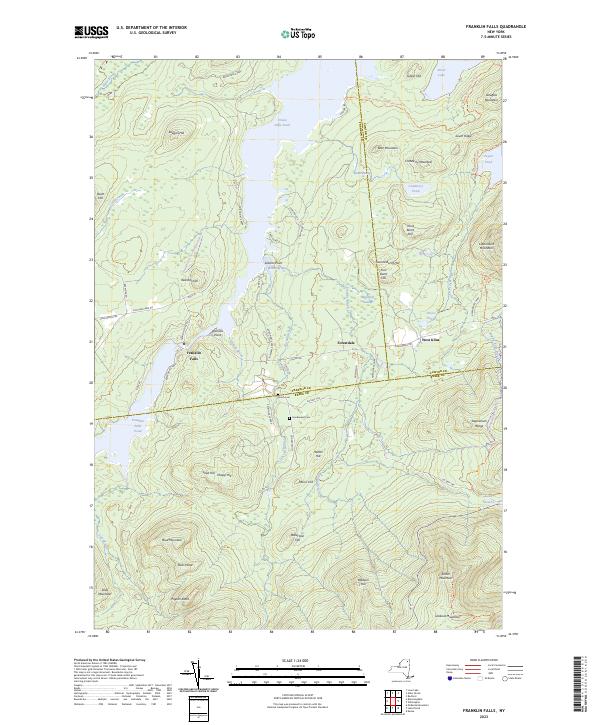 Franklin Falls, NY — USGS 7.5-minute topo (2023)
