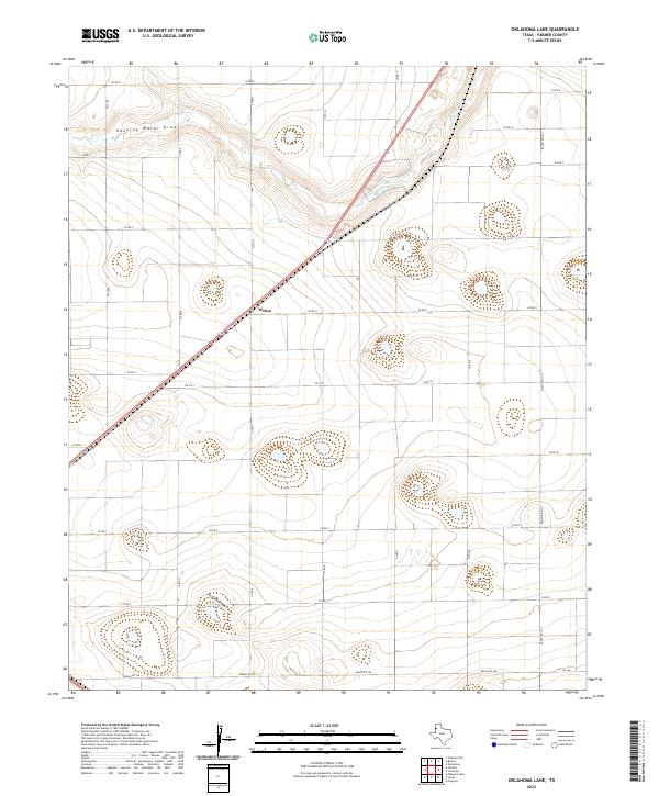 Oklahoma Lane, TX — USGS 7.5-minute topo (2022)