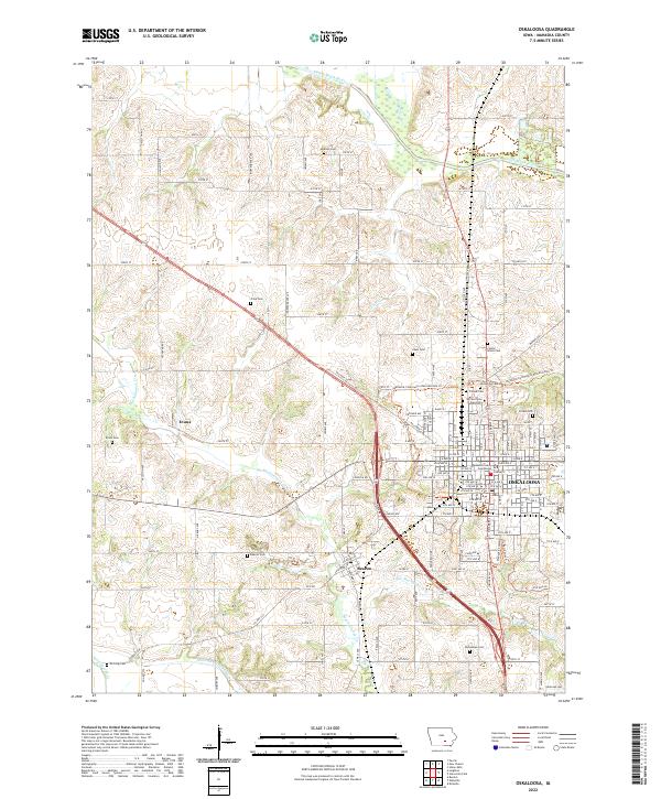 Oskaloosa, IA — USGS 7.5-minute topo (2022)