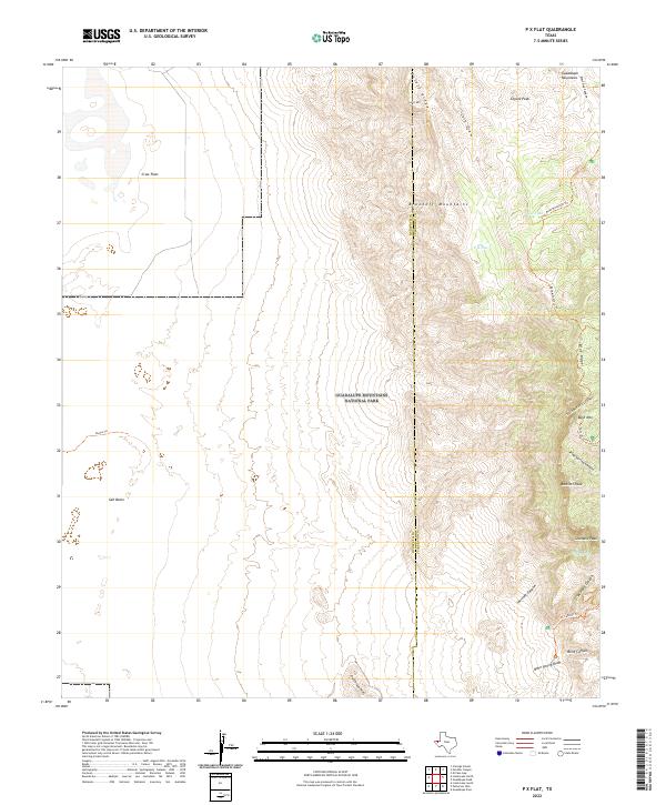P X Flat, TX — USGS 7.5-minute topo (2022)