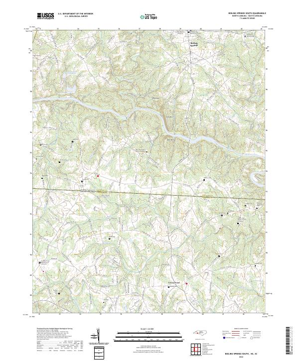 Boiling Springs South, NC-SC — USGS 7.5-minute topo (2022)
