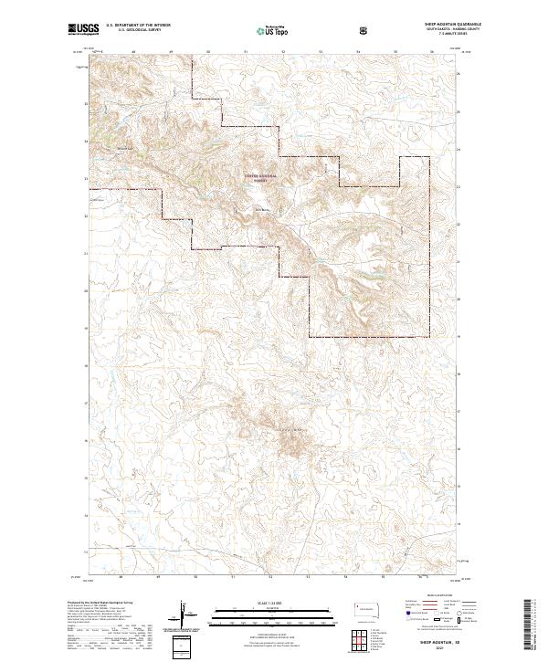 Sheep Mountain, SD — USGS 7.5-minute topo (2021)
