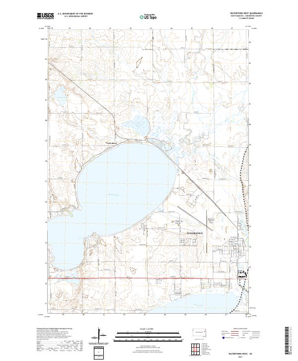 Watertown West, SD — USGS 7.5-minute topo (2021)