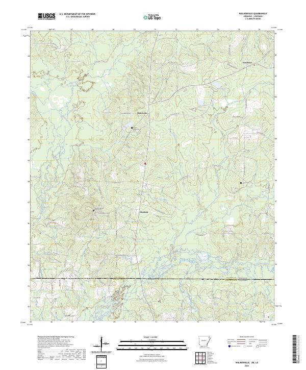 Walkerville, AR-LA — USGS 7.5-minute topo (2024)