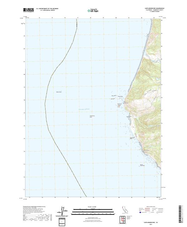 Cape Mendocino, CA — USGS 7.5-minute topo (2021)