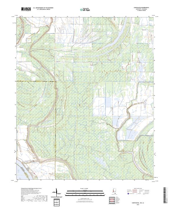 Cane Bayou, MS-LA — USGS 7.5-minute topo (2024)