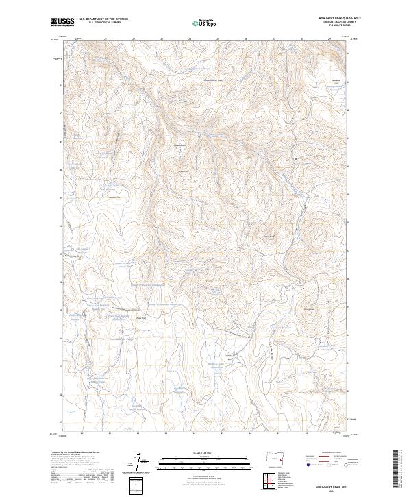 Monument Peak, OR — USGS 7.5-minute topo (2024)