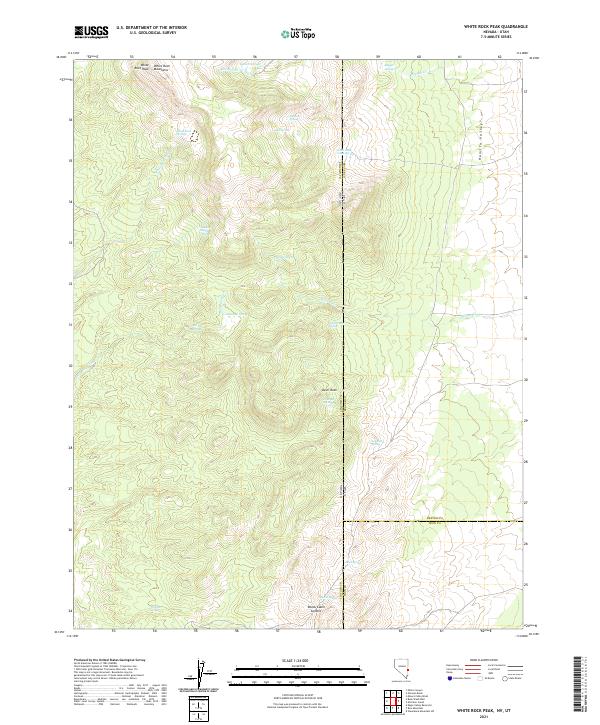 White Rock Peak, NV-UT — USGS 7.5-minute topo (2021)
