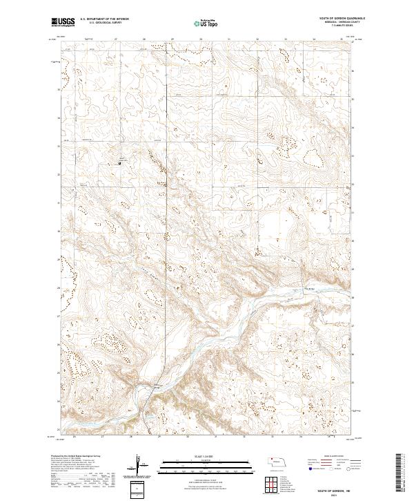 South of Gordon, NE — USGS 7.5-minute topo (2021)