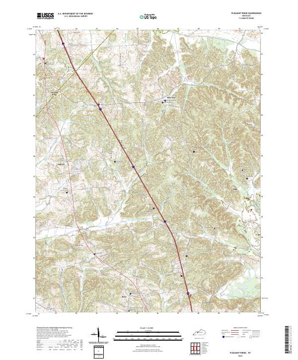 Pleasant Ridge, KY — USGS 7.5-minute topo (2022)