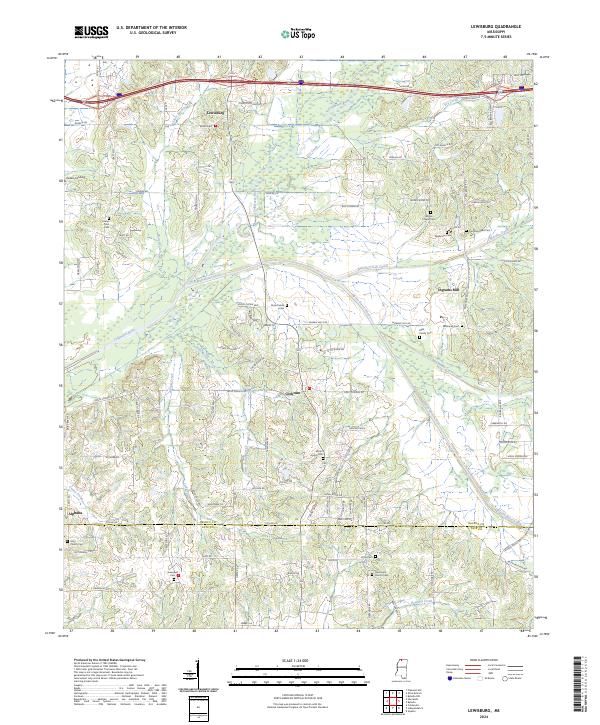 Lewisburg, MS — USGS 7.5-minute topo (2024)