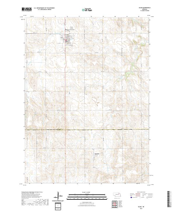 Elgin, NE — USGS 7.5-minute topo (2021)