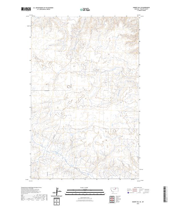 Hubert Hill SE, MT — USGS 7.5-minute topo (2024)