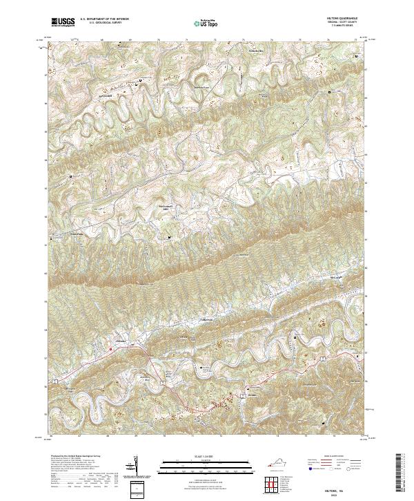 Hiltons, VA — USGS 7.5-minute topo (2022)