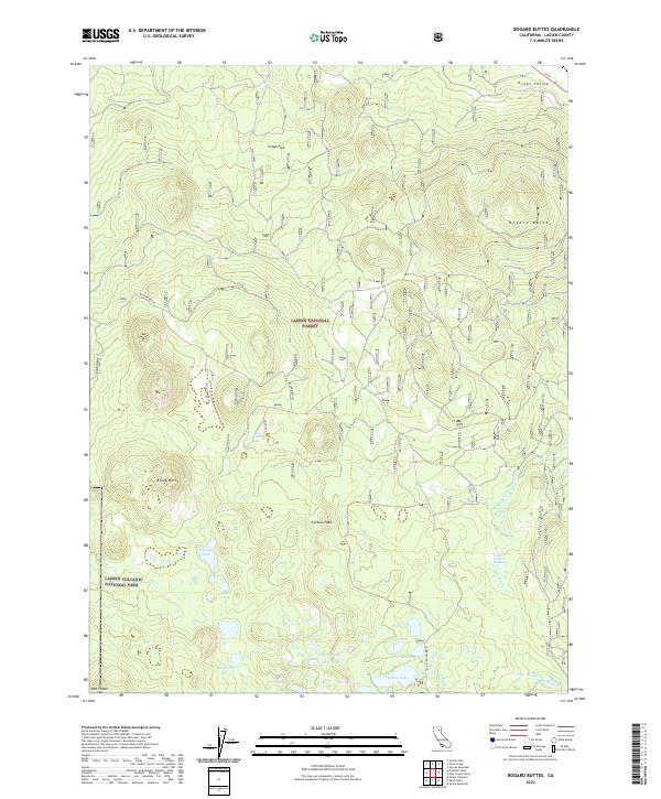 Bogard Buttes, CA — USGS 7.5-minute topo (2022)