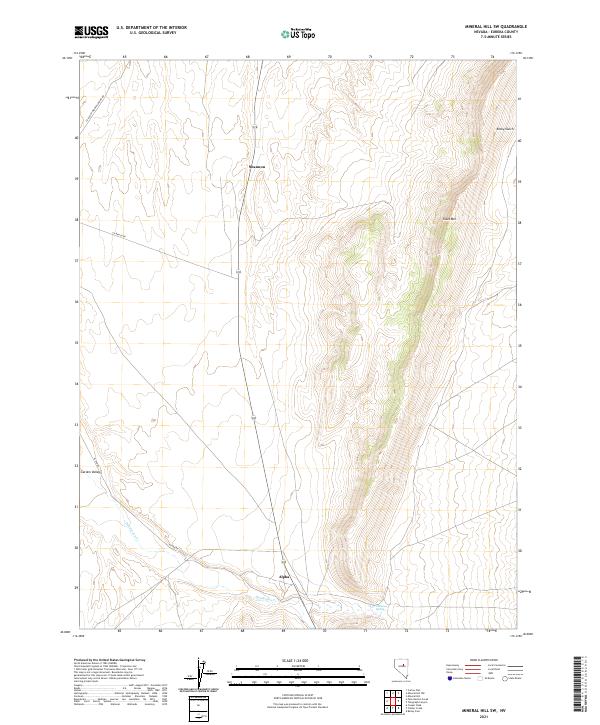 Mineral Hill SW, NV — USGS 7.5-minute topo (2021)