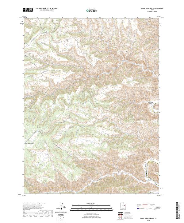 Cedar Ridge Canyon, UT — USGS 7.5-minute topo (2023)