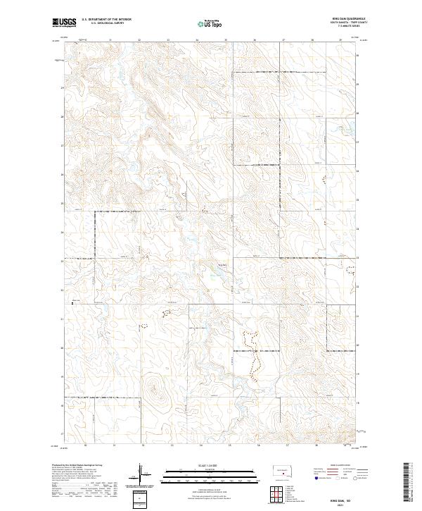 King Dam, SD — USGS 7.5-minute topo (2021)