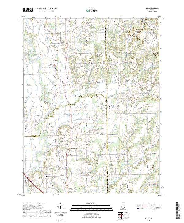 Azalia, IN — USGS 7.5-minute topo (2022)
