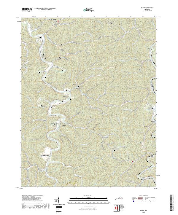 Canoe, KY — USGS 7.5-minute topo (2022)