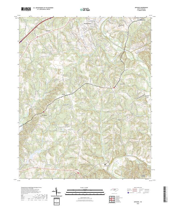 Advance, NC — USGS 7.5-minute topo (2022)