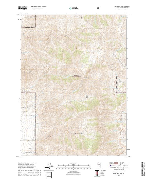 Santa Rosa Peak, NV — USGS 7.5-minute topo (2021)