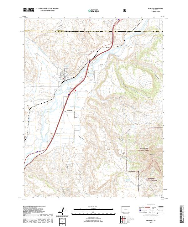 De Beque, CO — USGS 7.5-minute topo (2022)
