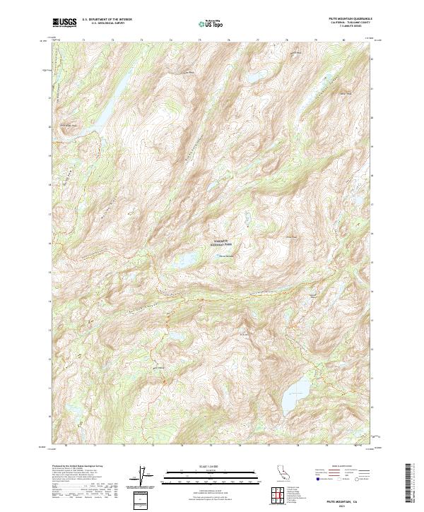 Piute Mountain, CA — USGS 7.5-minute topo (2021)