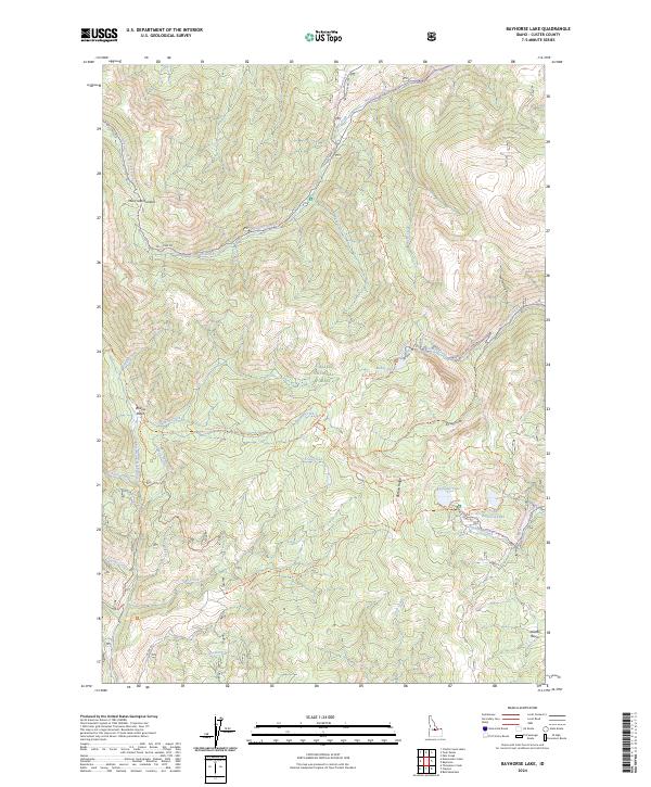 Bayhorse Lake, ID — USGS 7.5-minute topo (2024)
