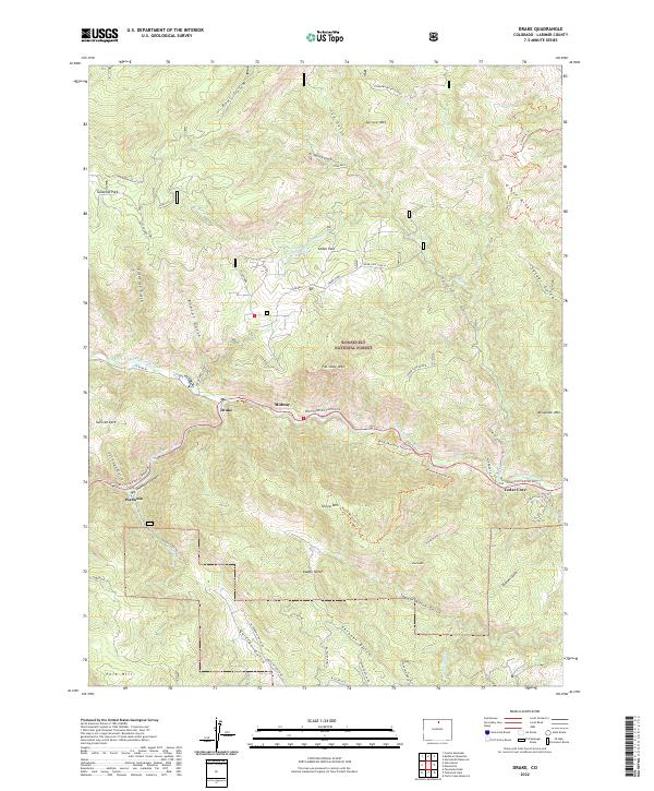 Drake, CO — USGS 7.5-minute topo (2022)