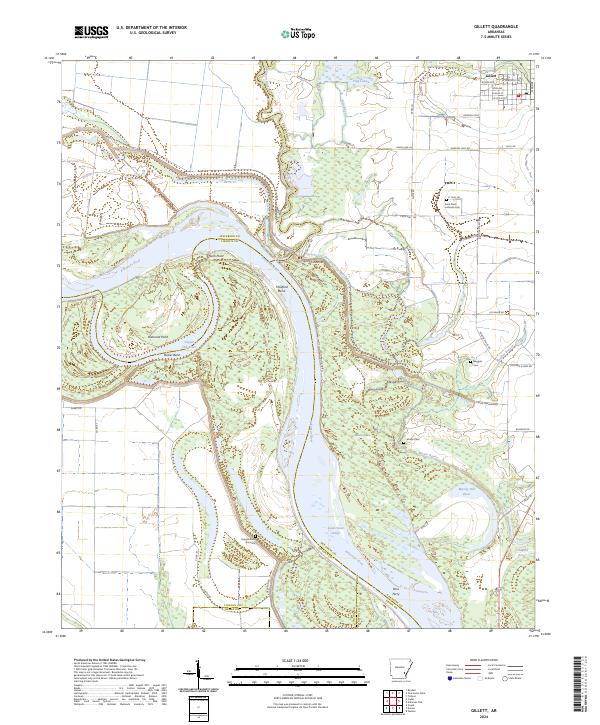 Gillett, AR — USGS 7.5-minute topo (2024)