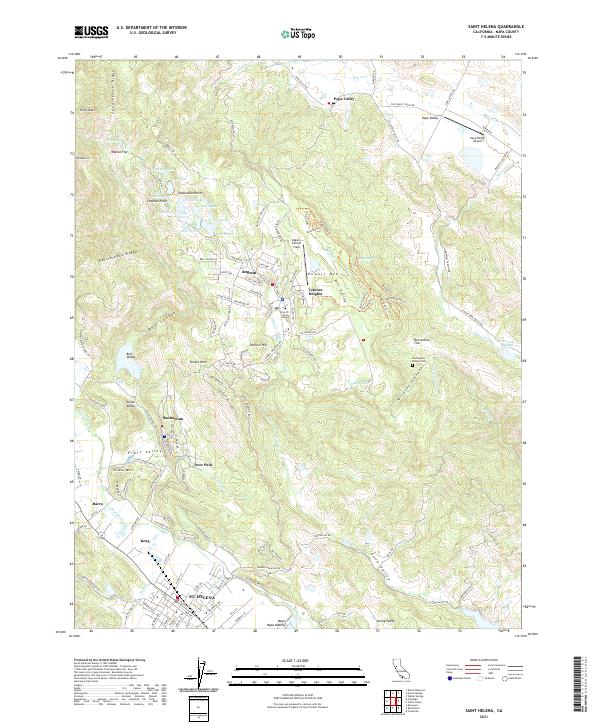 Saint Helena, CA — USGS 7.5-minute topo (2021)