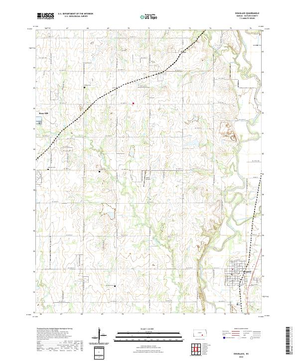 Douglass, KS — USGS 7.5-minute topo (2022)