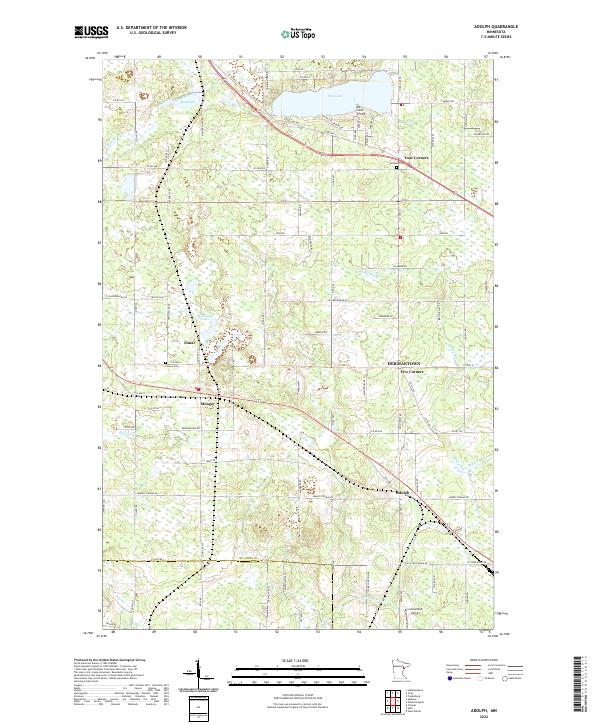 Adolph, MN — USGS 7.5-minute topo (2022)
