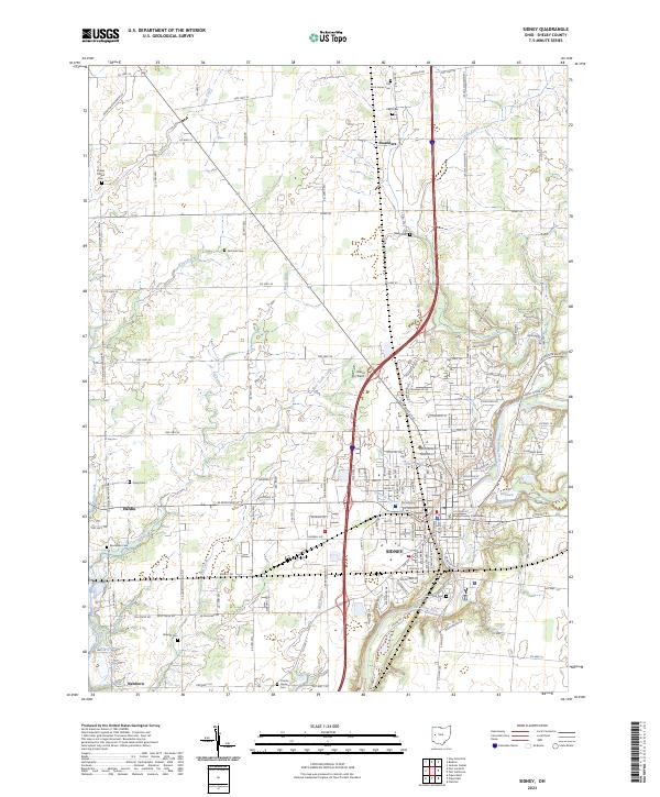 Sidney, OH — USGS 7.5-minute topo (2023)