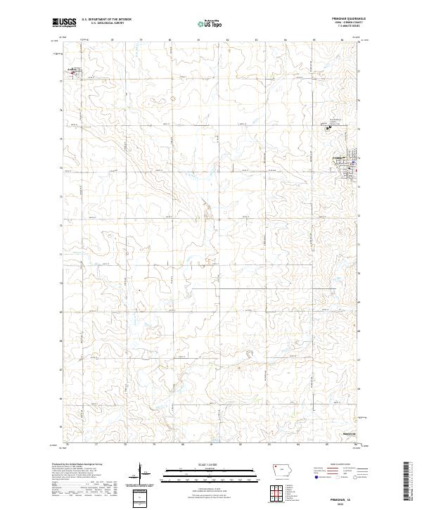 Primghar, IA — USGS 7.5-minute topo (2022)