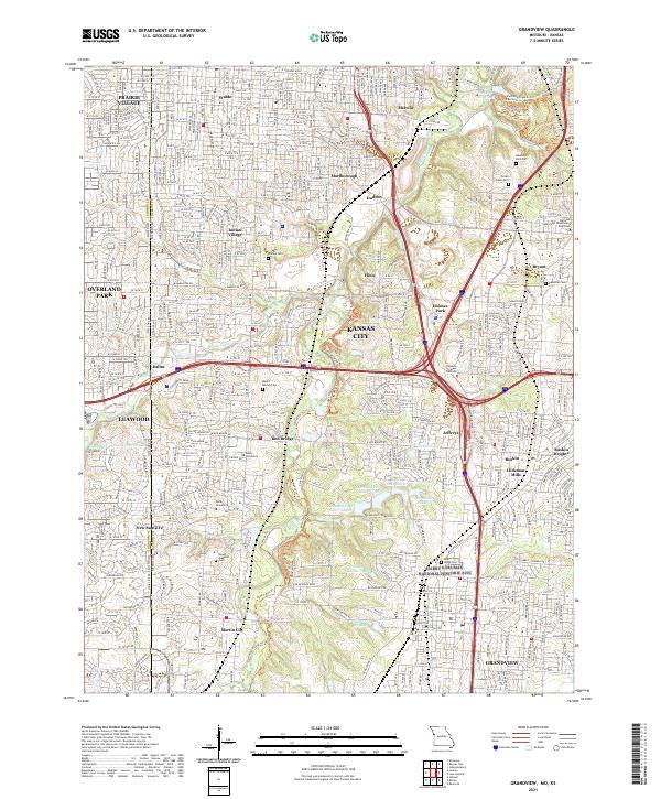 Grandview, MO-KS — USGS 7.5-minute topo (2021)