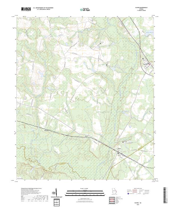 Oliver, GA — USGS 7.5-minute topo (2024)